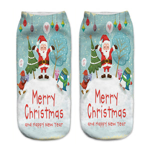 3D Printed Christmas Low Cut Ankle Sport Socks