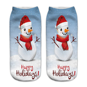 3D Printed Christmas Low Cut Ankle Sport Socks
